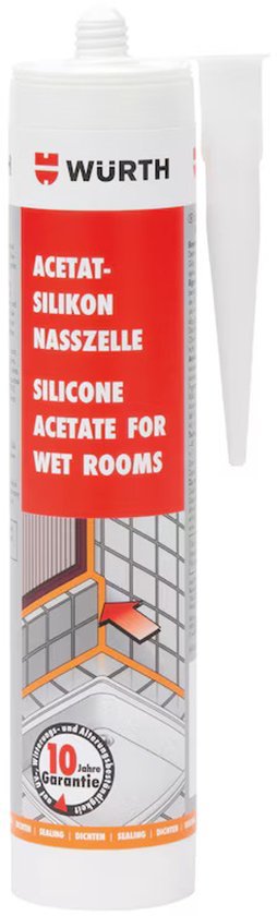 Wuerth Sanitary Silicone Sealant - Transparent - 280ml - Mold - resistant - Nova - Fix